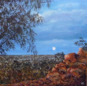 Moonrise over Quilpie