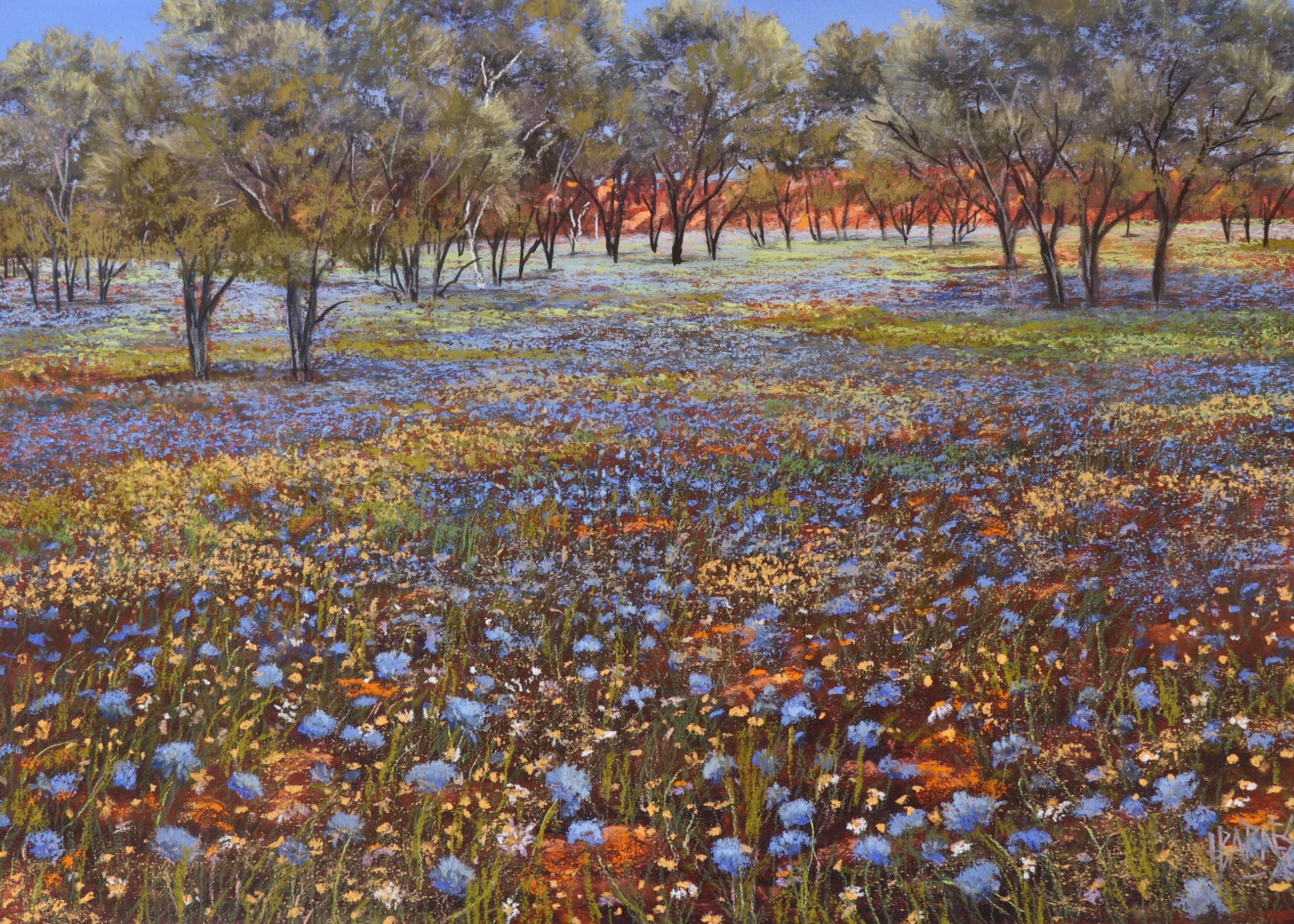 Sold Cornflowers on Congie Pastel on paper 470mm x 335mm $1 450.00